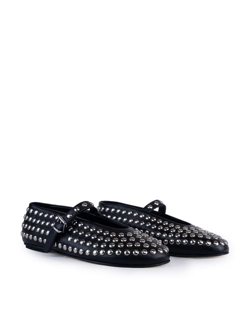 Scarpe ballerine in pelle nero con borchie Liviana Conti | A5SC12Y69-0